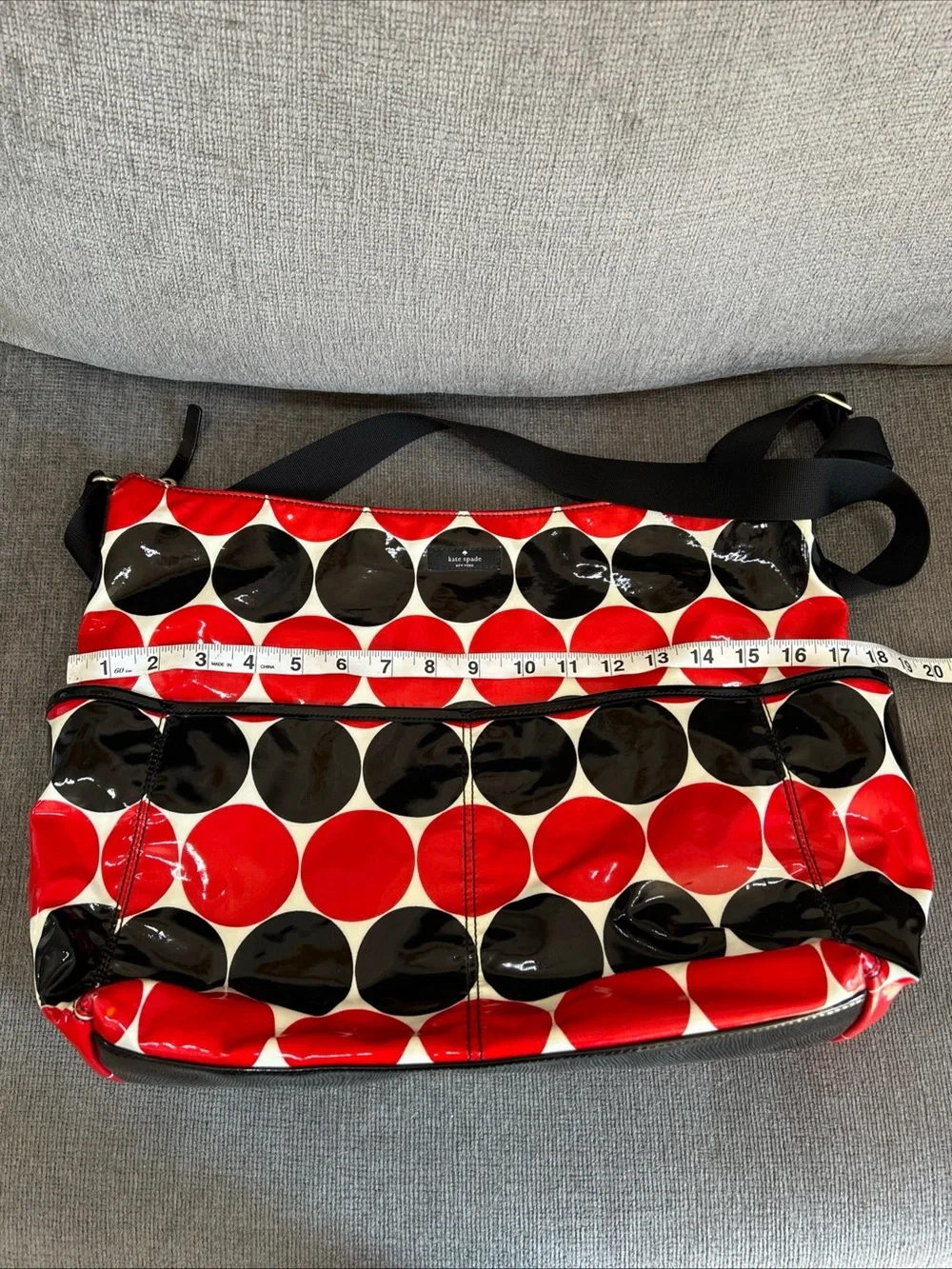 Kate Spade Daycation Serena Diaper Bag Polka Dot Red Black White